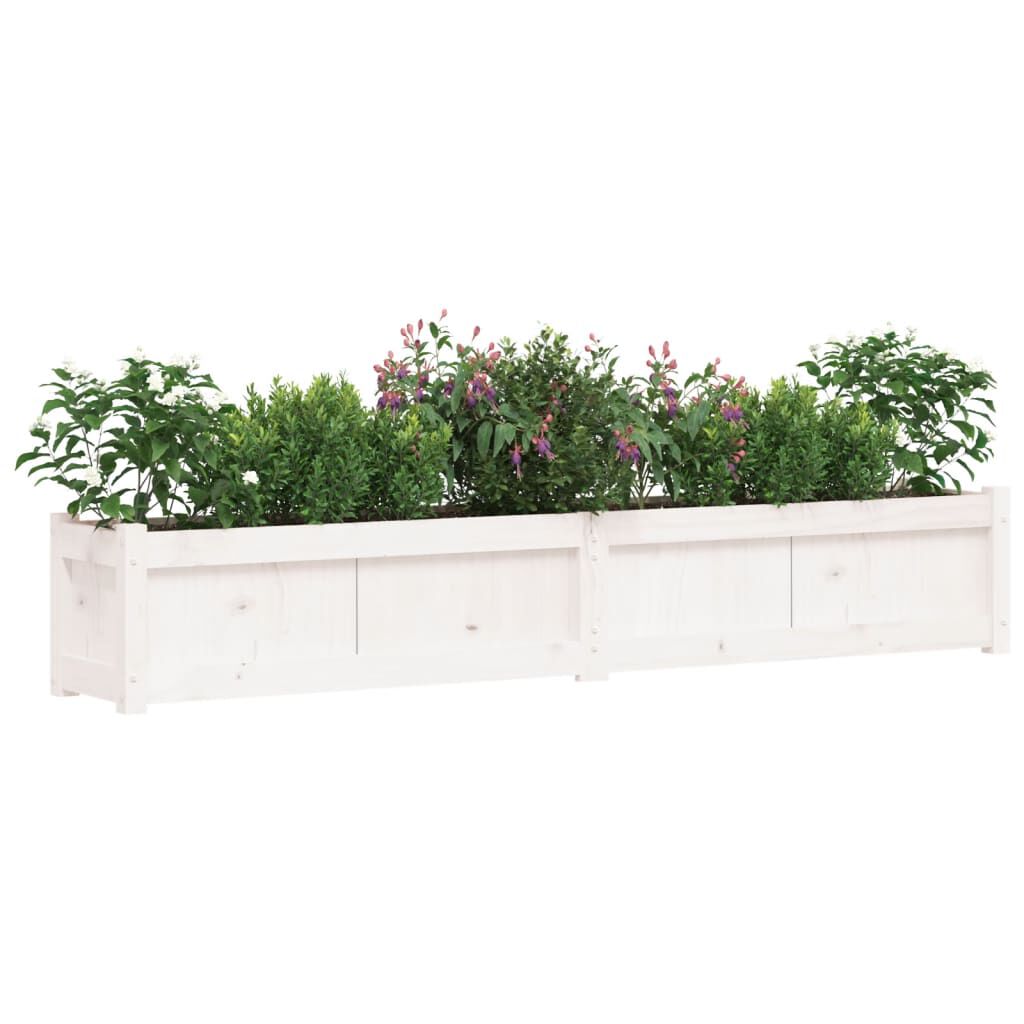 vidaXL Garden Planter White 180x31x31 cm Solid Wood Pine