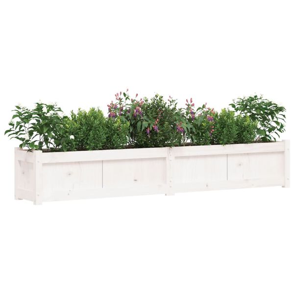 vidaXL Garden Planter White 180x31x31 cm Solid Wood Pine