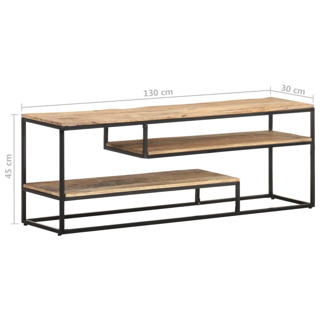 vidaXL TV Cabinet 130x30x45 cm Rough Mango Wood