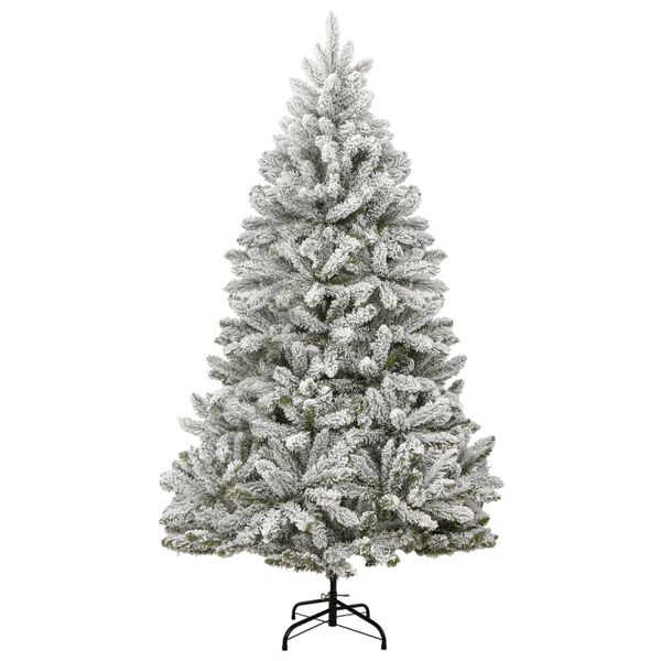 vidaXL Artificial Hinged Christmas Tree with Flocked Snow 180 cm