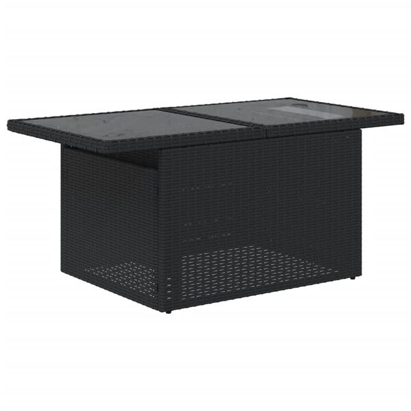 vidaXL 11 Piece Garden Sofa Set with Cushions Black Poly Rattan