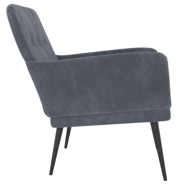 vidaXL Armchair Dark Grey 62x79x79 cm Velvet