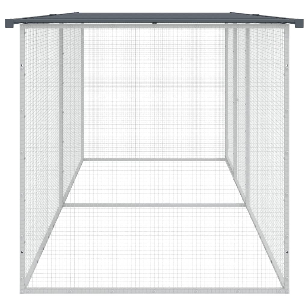 vidaXL Chicken Cage with Roof Anthracite 203x98x90 cm Galvanised Steel