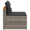 vidaXL Garden Sofas Armless with Cushions 2 pcs Grey Poly Rattan