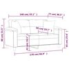 vidaXL 2-Seater Sofa with Pillows&Cushions Dark Grey 140 cm Microfibre Fabric