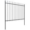 vidaXL Garden Fence with Spear Top Steel 181x150 cm Black