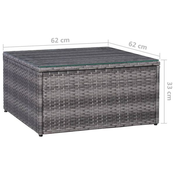 vidaXL 7 Piece Garden Lounge Set with Cushions Poly Rattan Grey