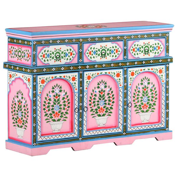 vidaXL Hand-Painted Sideboard Multicolour 110x30x76cm Solid Mango Wood