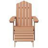 vidaXL Garden Adirondack Chair with Footstool & Table HDPE Brown