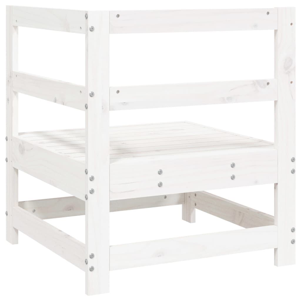 vidaXL Garden Corner Sofa White Solid Wood Pine