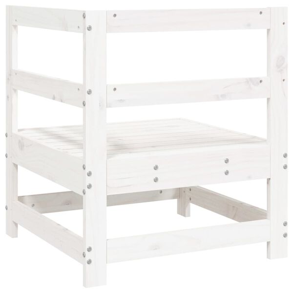 vidaXL Garden Corner Sofa White Solid Wood Pine
