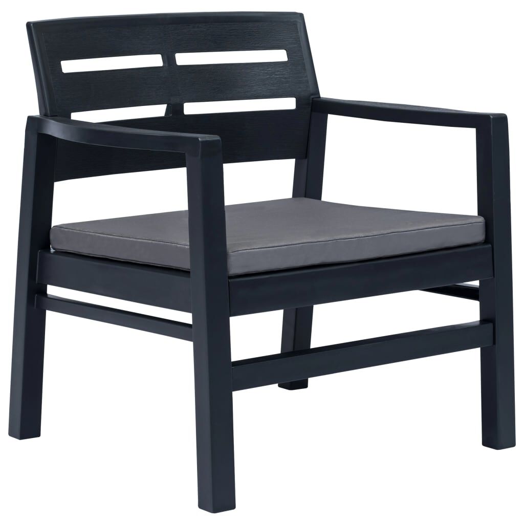 vidaXL 4 Piece Outdoor Lounge Set Plastic Anthracite
