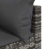 vidaXL Garden Corner Sofas with Cushions 2 pcs Grey Poly Rattan