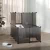 vidaXL Small Animal Cage Black 142x74x93 cm PP and Steel