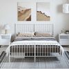 vidaXL Metal Bed Frame without Mattress with Footboard White 150x200cm