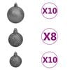 vidaXL Artificial Pre-lit Christmas Tree with Ball Set White 210 cm