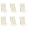 vidaXL Garden Highback Chair Cushions 6 pcs Cream 120x50x3 cm Fabric