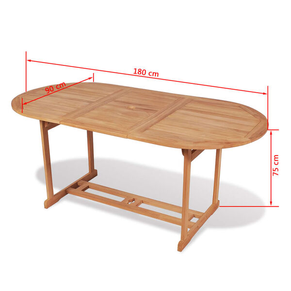 vidaXL 7 Piece Garden Dining Set Solid Teak Wood
