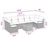 vidaXL Garden Sofa Set with Cushion 8 pcs Grey Poly rattan