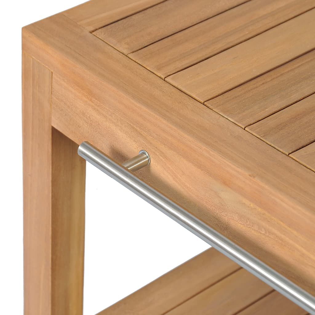 vidaXL Bathroom Vanity Cabinet Solid Teak with Riverstone Sink