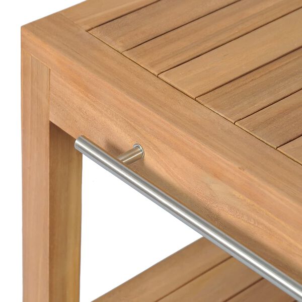 vidaXL Bathroom Vanity Cabinet Solid Teak with Riverstone Sink