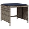 vidaXL 11 Piece Garden Dining Set with Cushions Grey Poly Rattan