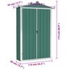vidaXL Garden Shed Green 116x45x175 cm Galvanised Steel