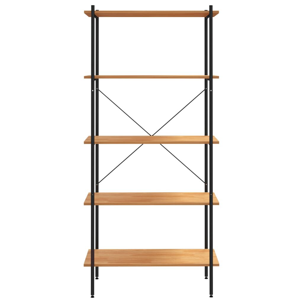 vidaXL 5-Tier Shelving Unit Black and Oak 80x40x163 cm