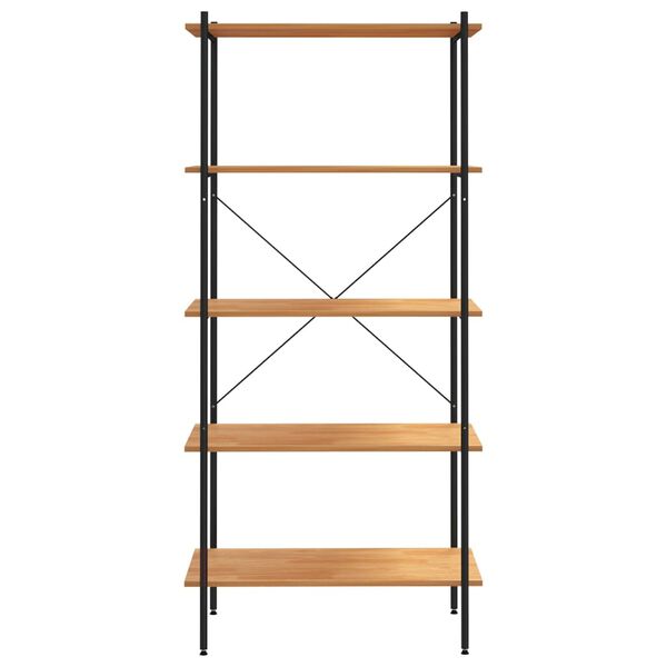 vidaXL 5-Tier Shelving Unit Black and Oak 80x40x163 cm