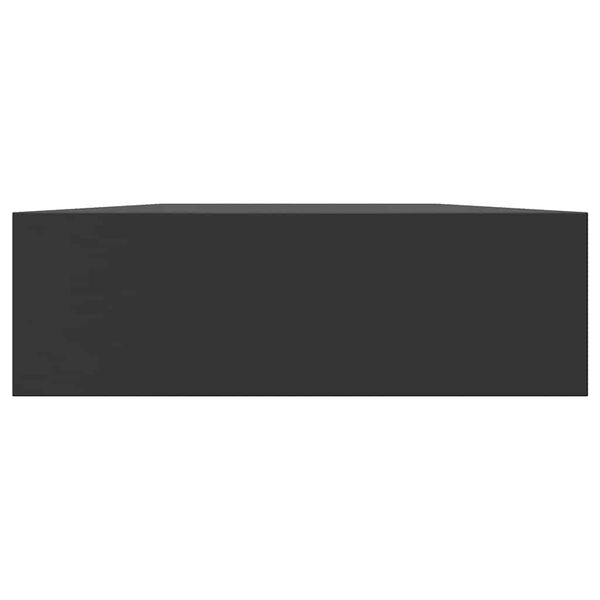 vidaXL Floating Wall Shelf with Drawer Black 80x25x8 cm