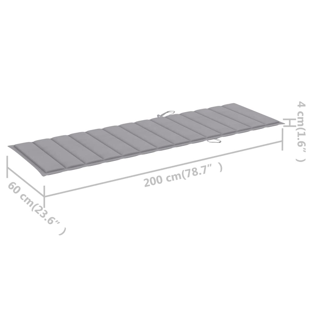 vidaXL Sun Loungers 2 pcs with Table and Cushions Solid Wood Acacia