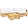vidaXL 5 Piece Garden Lounge Set with Cushions Solid Teak Wood