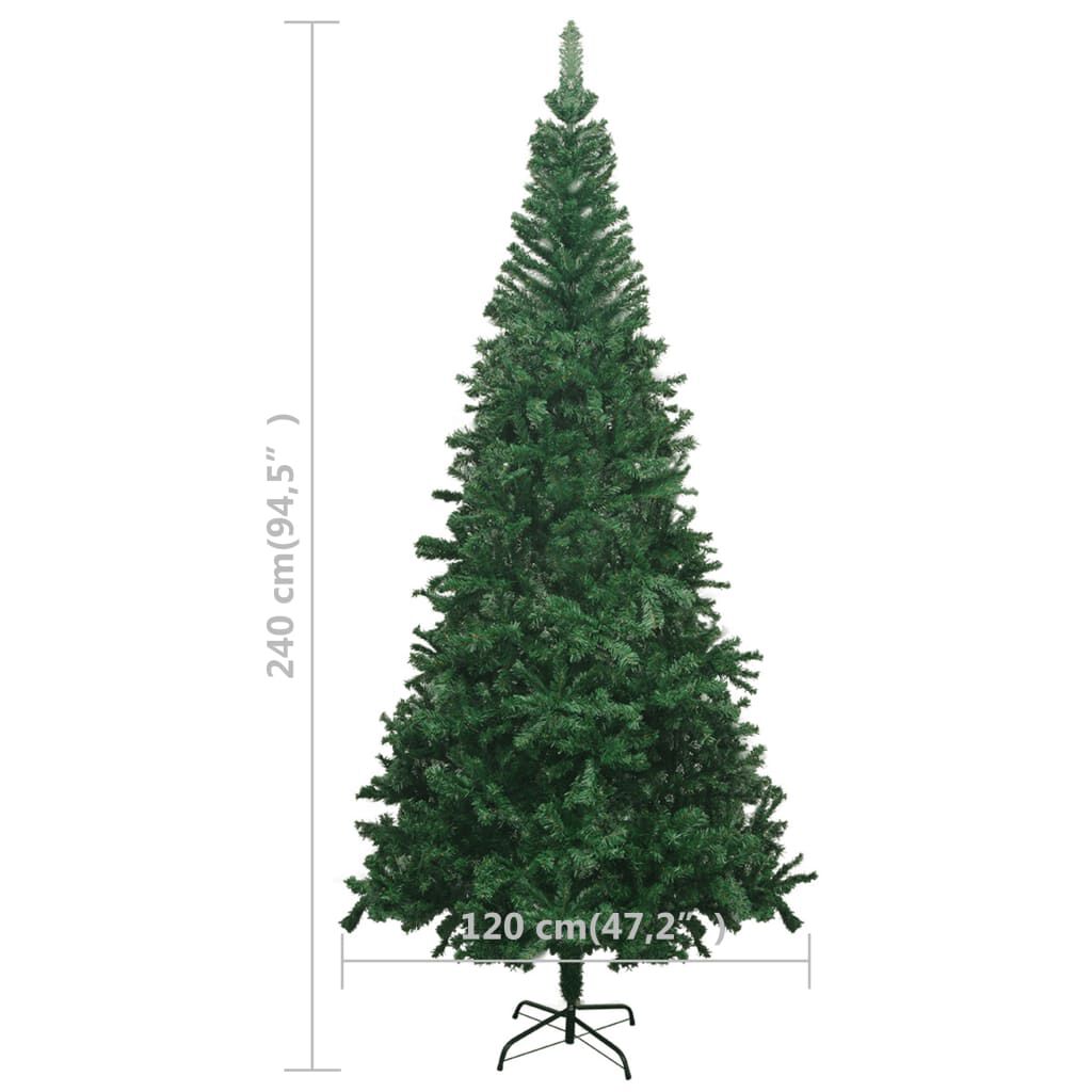 vidaXL Artificial Pre-lit Christmas Tree L 240 cm Green