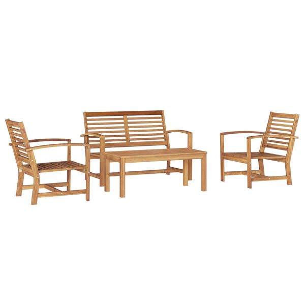 vidaXL Garden Sofa Set 4 pcs Natural Solid Teak Wood