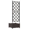 vidaXL Garden Planter with Trellis 2 pcs Black 80 x 40 x 125.5 cm PP