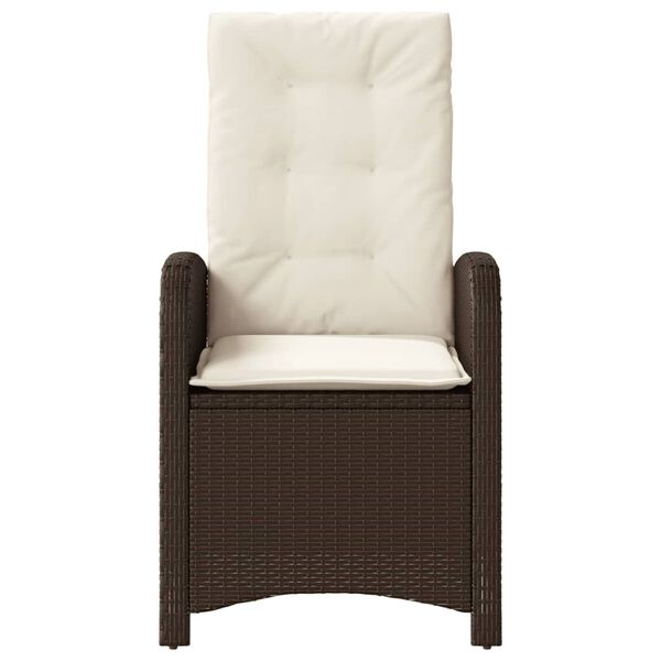 vidaXL 3 Piece Bistro Set with Cushions Brown Poly Rattan