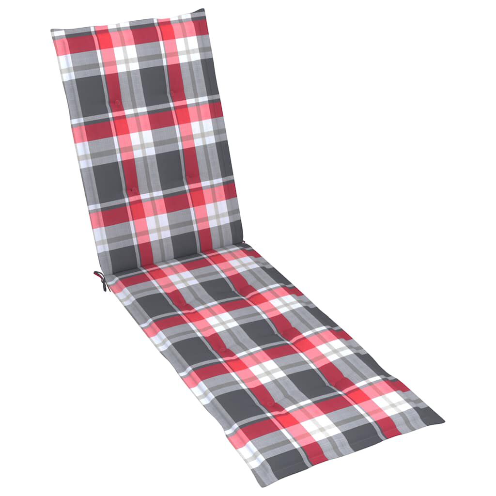 vidaXL Outdoor Deck Chair with Footrest and Cushion Solid Acacia Wood