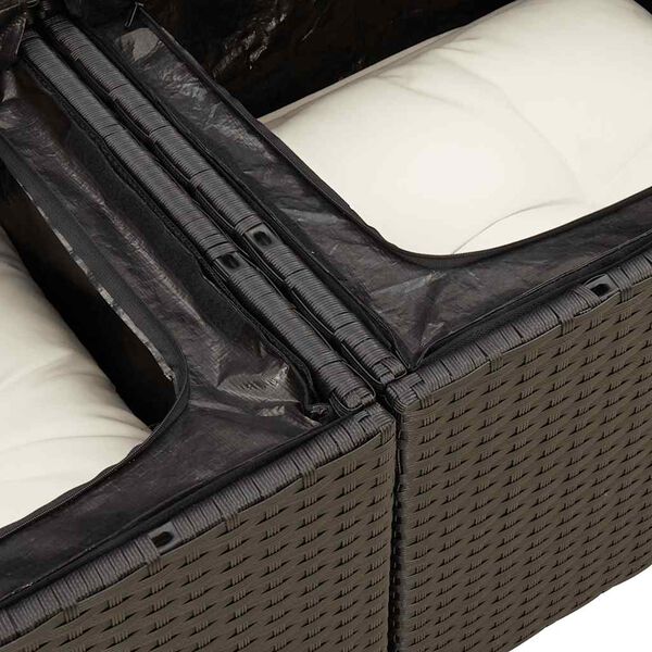 vidaXL 9 Piece Garden Sofa Set with Cushions Black Poly Rattan
