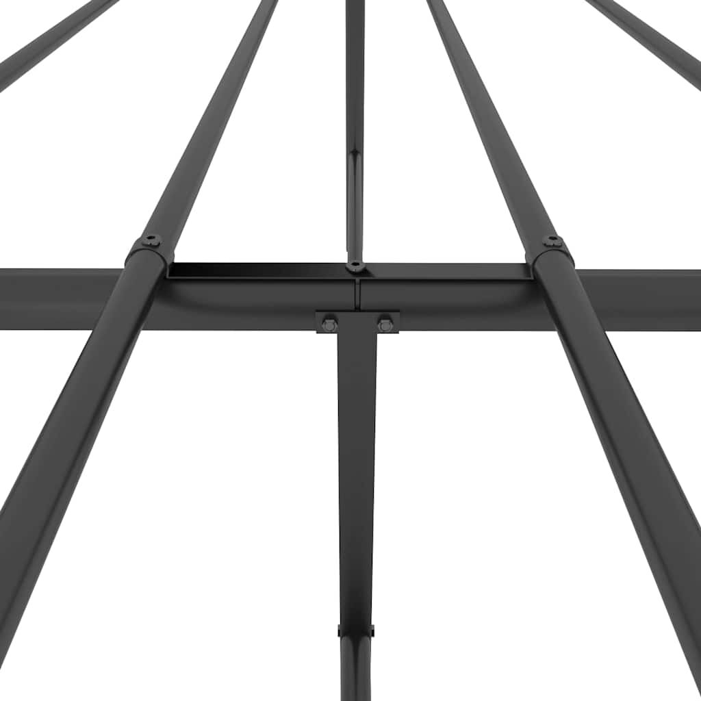 vidaXL Metal Bed Frame without Mattress with Footboard Black 135x190cm