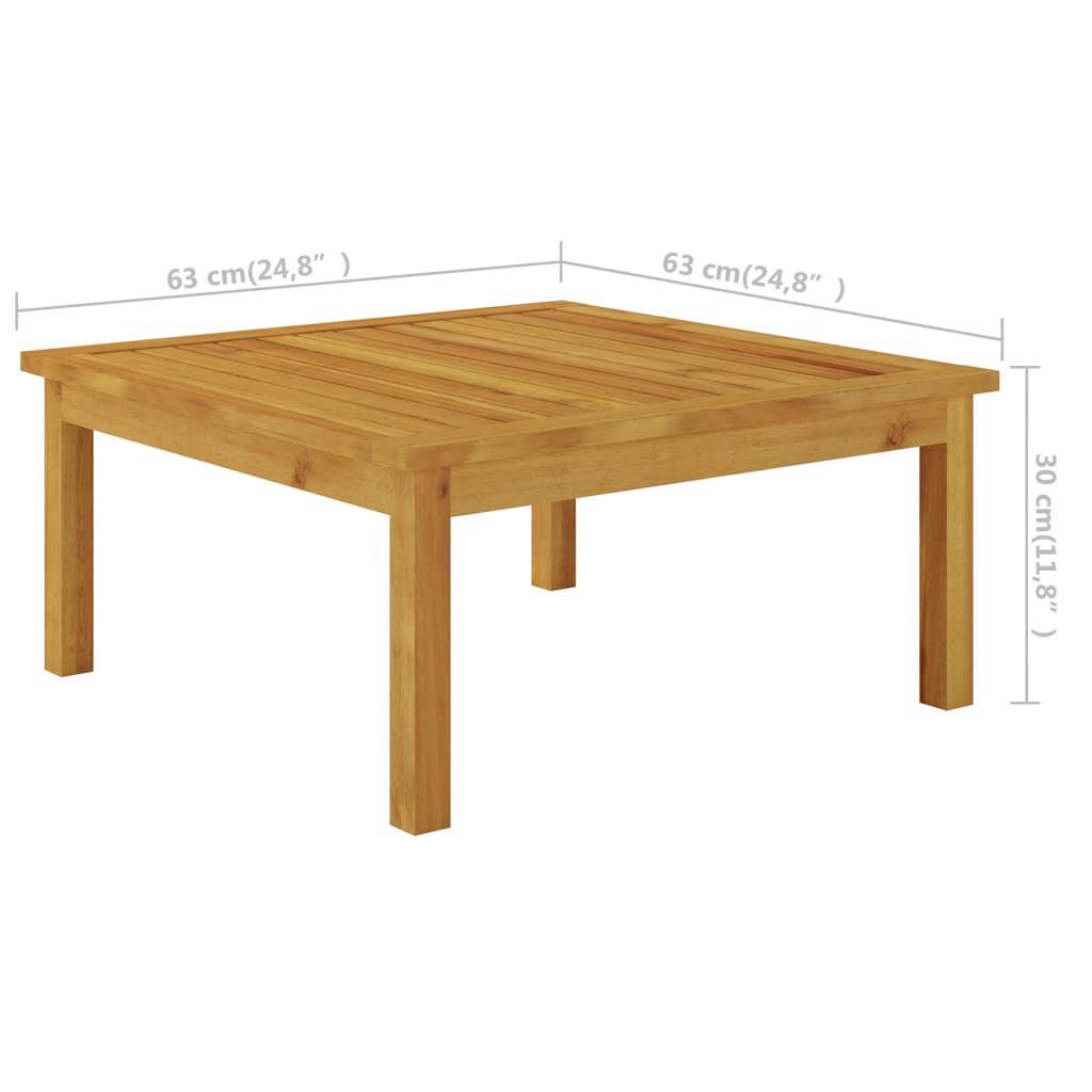 vidaXL Garden Lounge Table 63x63x30 cm Solid Acacia Wood