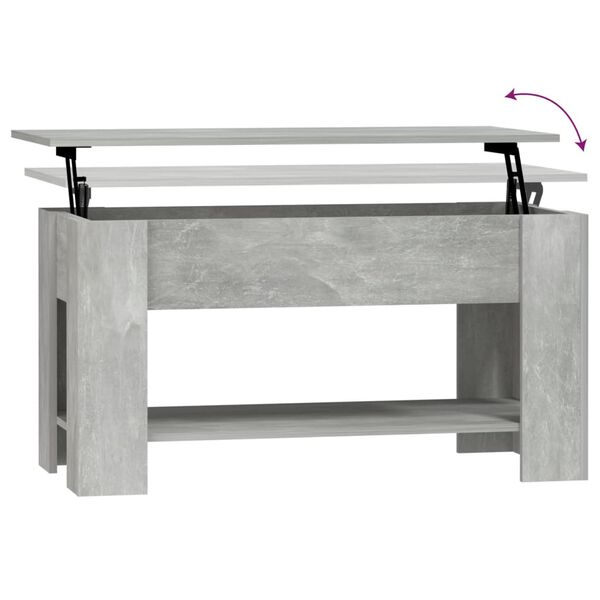 vidaXL Coffee Table Concrete Grey 101x49x52 cm Engineered Wood