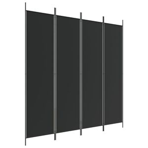 vidaXL 4-Panel Room Divider Black 200x200 cm Fabric