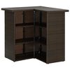 vidaXL 4 Piece Garden Bar Set with Cushions Poly Rattan Brown