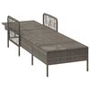 vidaXL Sun lounger Reclining 1-person Grey 157 x 55 x 92cm Poly Rattan