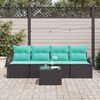 vidaXL Garden Sofa Set Black 55 x 55 x 37 cm Poly Rattan