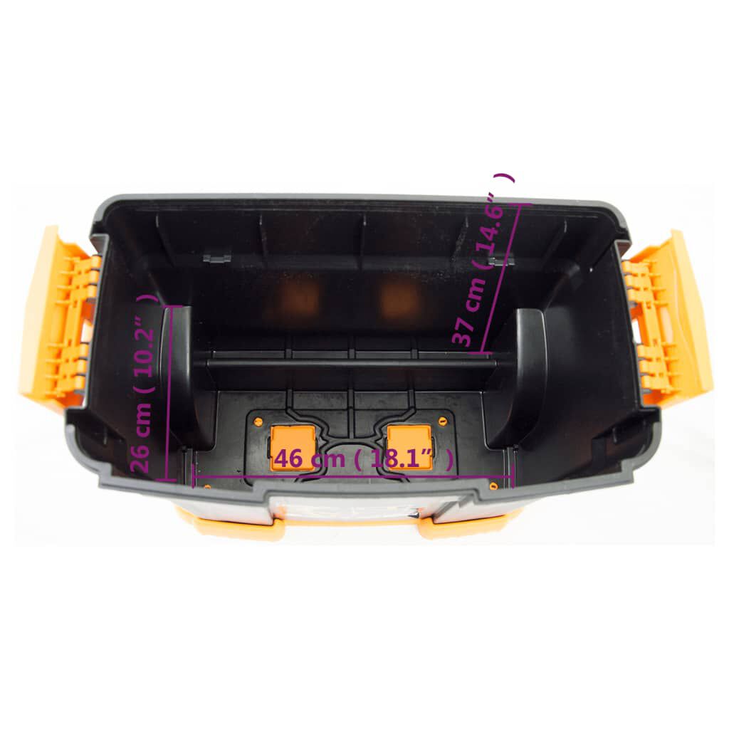 vidaXL Rolling Tool Box 460x280x677 mm PP