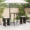 vidaXL Garden Bar Stools with Cushions 2 pcs Brown Poly Rattan