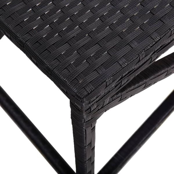 vidaXL Garden Bench 80 cm Poly Rattan Black