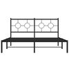 vidaXL Metal Bed Frame without Mattress with Headboard Black 150x200cm