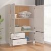 vidaXL Wardrobe HAMAR White 99x45x137 cm Solid Wood Pine
